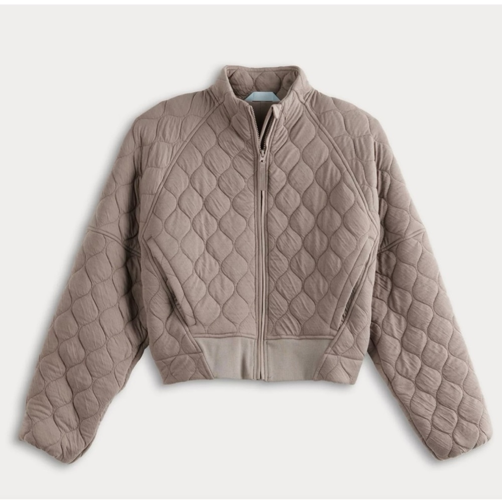 Women's FLX Cropped Quilted Jacket NWT Size XS Truffle - Picture 2 of 15